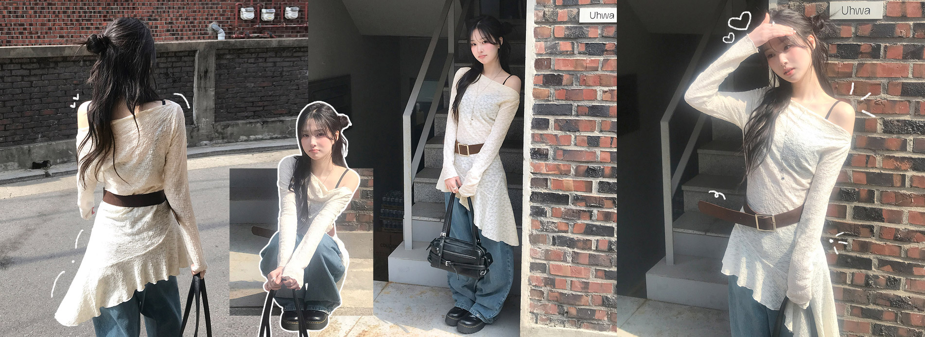 오프숄더언발레이어드원피스