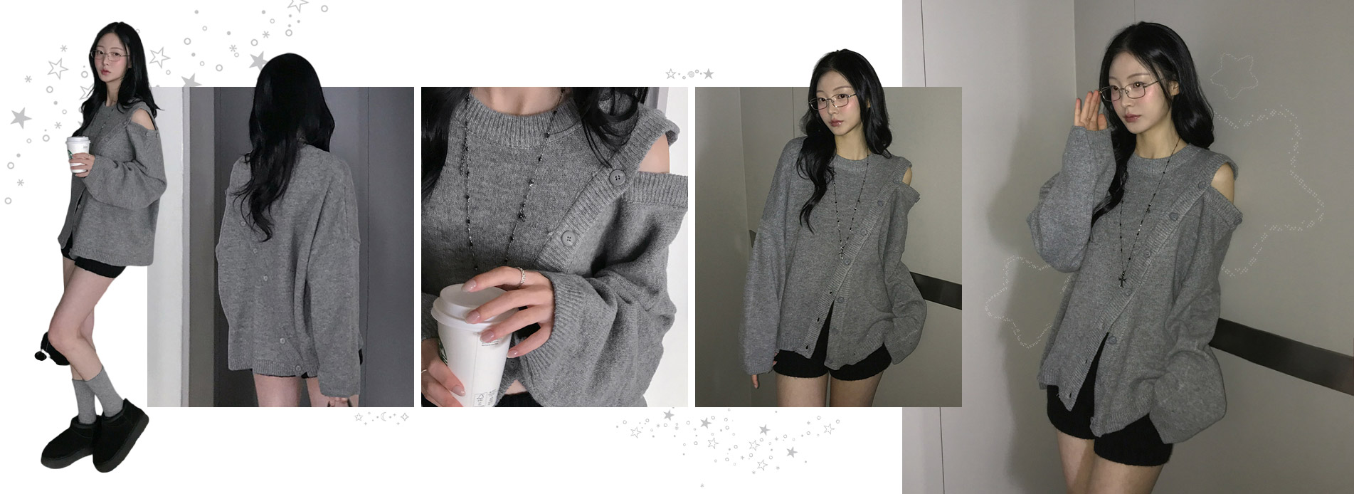 울언발오프숄더루즈니트티