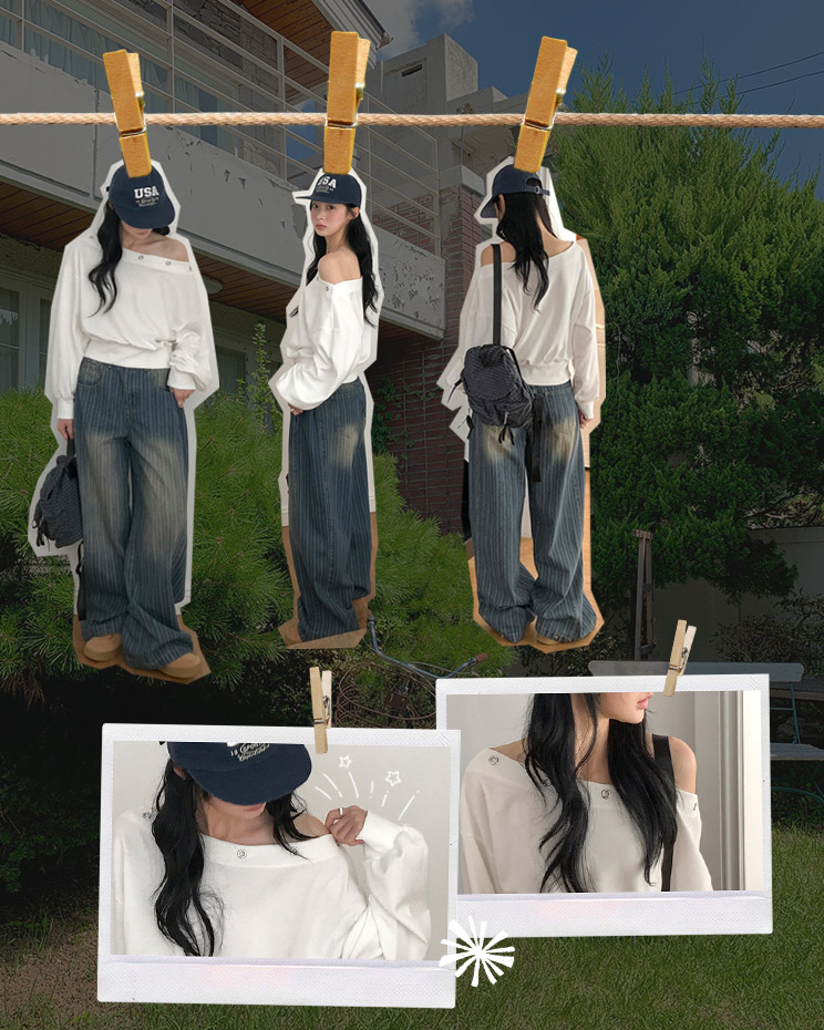 아일렛원숄더숏맨투맨티